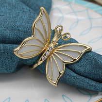 Butterfly napkin button gold silver color extravagant Chinese style European-style decent board room Western dining napkin ring napkin ring meal buckle