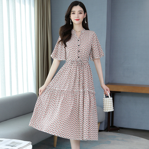 New ladies’ Chiffon floral dress in 2020 summer