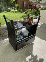 Outdoor Rattan Hotel Restaurant With Dining Car Wine Water Car Tea Water Car Refreshment Car Bank 4S Store Removable Small Cart