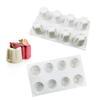 8 Flower Flower cake mousse ice cream silicone mold baking French West Point high tube diy