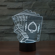 Creative Playing Card Small Night Light Seven Color Change Home Decoration Bedroom bed Headlights Atmosphere Table Lamp Small Ornament Light