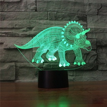 Creative Dinosaur Small Night Light Seven Colorful Energy-saving Led Solid Vision Bedside Table Lamp Cartoon Children House Boy Presents