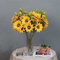 Sunflower simulation bouquet living room dining table corner TV cabinet fake flower decoration decoration flower arrangement hand holding flower decoration