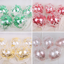 ins net celebrity 12 inch transparent round gold rose gold sequined confetti balloon proposal confession set party layout