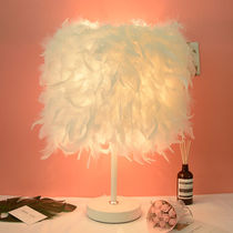 ins net celebrity room decorations Girls bedroom romantic scene layout Surprise creative feather bedside night light