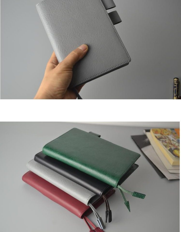 真皮hobo日式定页手帐 a6 记事本手帐本韩国定页书衣格子日记本