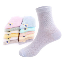 Six-finger mouse childrens thin cotton mesh socks Boys and girls socks baby spring and summer hollow primary school pure cotton socks