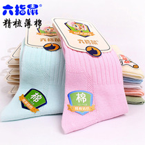 Six-finger rat childrens socks Baby spring and summer thin cotton socks Childrens baby socks mid-tube socks pure cotton socks 0-1-12 years old
