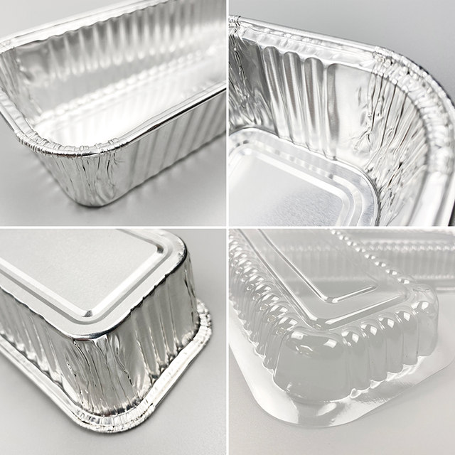 Tinfoil box rectangular disposable barbecue box skewers box takeaway box cake bread box aluminium foil ອາຫານທ່ຽງ