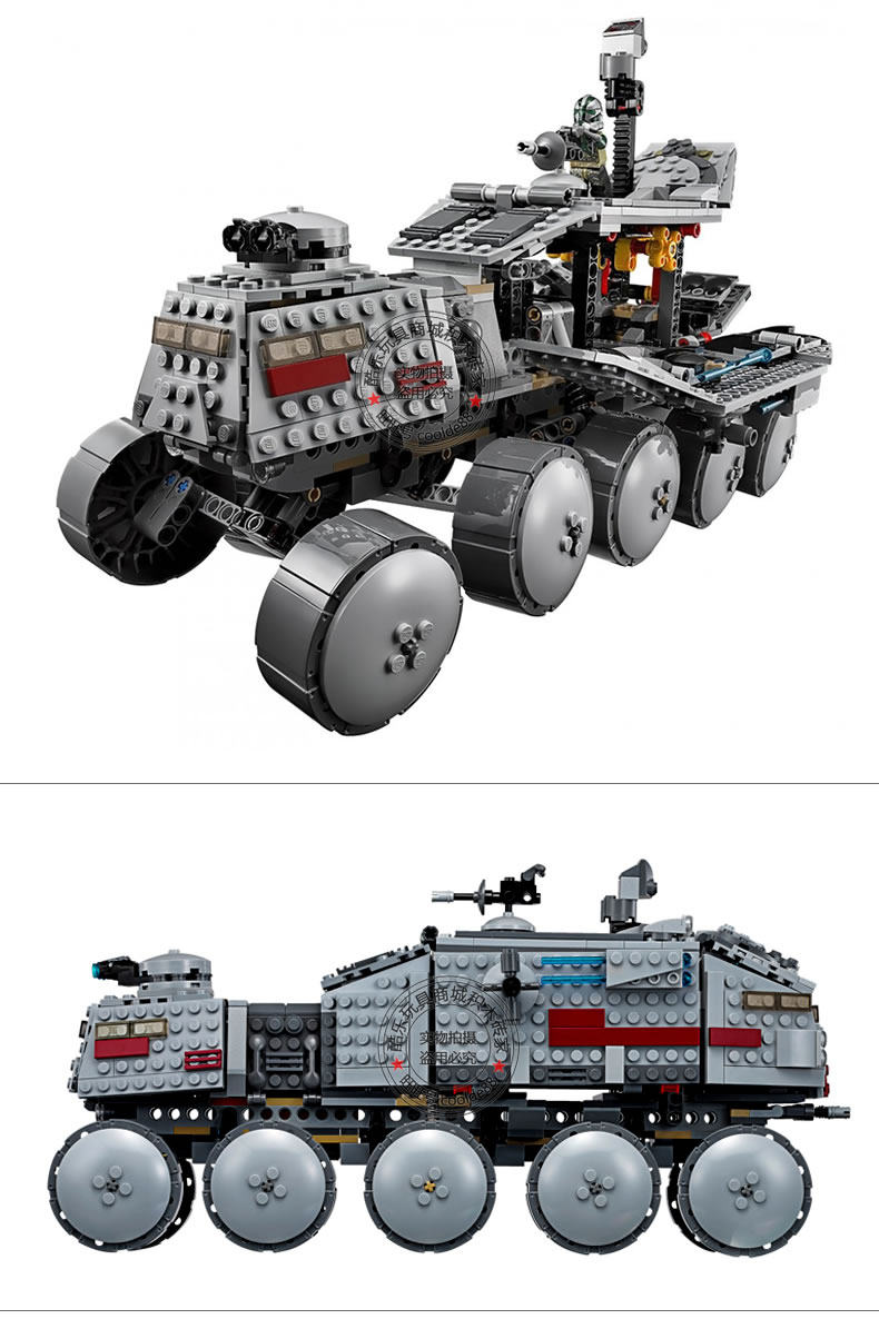 星球大战系列克隆涡轮坦克机甲车人仔兼容乐高拼装积木玩具75151