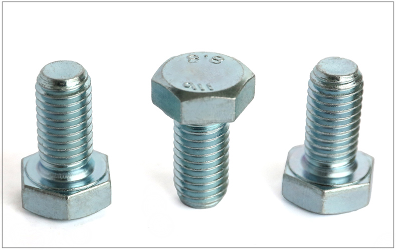 定做m10/4.8级/镀蓝白锌外六角螺栓/六角头螺丝m10*16-m10*150