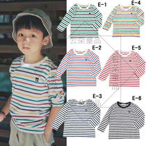 (Stripe control) spot 2021 autumn new boys and girls stripes Joker long sleeve T-shirt cotton soft