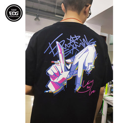 EDG Fearless Contract *LA* graffiti style gesture short-sleeved T-shirt cultural shirt ZmjjKK same style