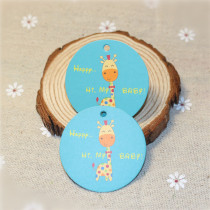 Round tag custom-made childrens clothing trademark spot can be customized Bear tag spot paper card custom