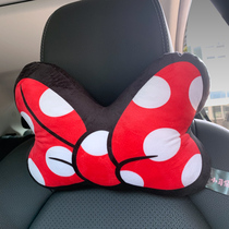 Car headrest waist set pillow pillow car cartoon cute bow Lady