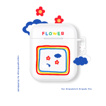 Fresh clouds apply airpods1 2 generation protective sleeves Apple pro3 generation headphone shell transparent and soft flower cute shell