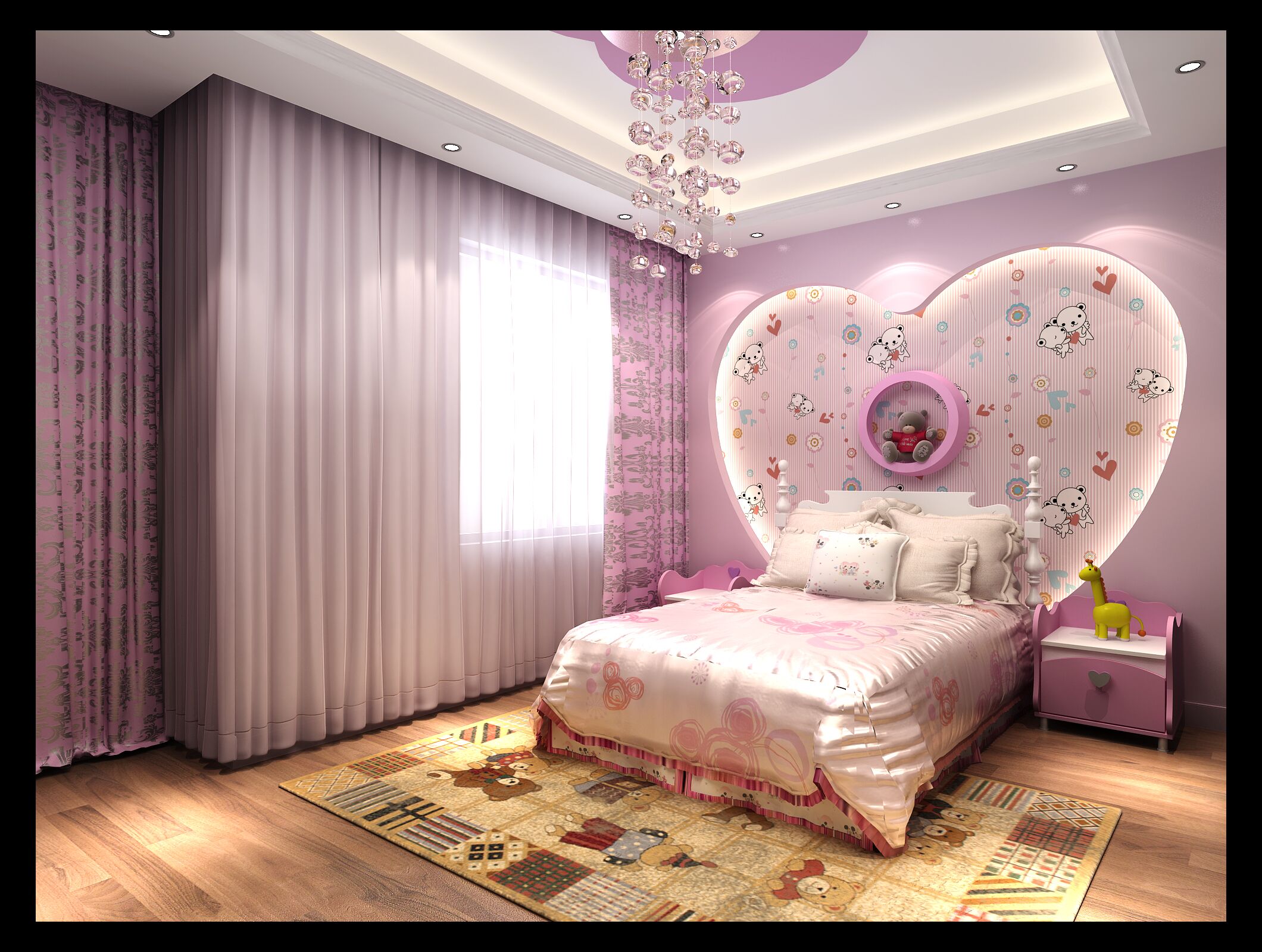 女孩房间装修需要注重颜色的搭配 一般情况下来说,女性卧室让人们最为