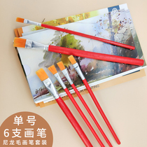 Memories of gouache oil painting acrylic pen set watercolor painting pen Art students practice using flat nylon color pigment pen painting brush beginner student sketching brush