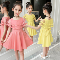 Girls summer 2020 net red new Korean version pure cotton Girl dress baby lace fairy mesh dress