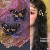 (PO NY) d24 summer personality fairy color pattern butterfly hairpin girl hairpin fairy hair ornaments