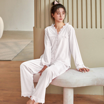 Sleepwear Woman Spring Autumn Winter 2021 New Golden Velvet Inn Windlace Lace can be worn outside the Home Suits Suit