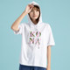 Jeanswest 여성 의류 여름 여성 면 후드 느슨한 레터 인쇄 반팔 티셔츠 인 트렌드 여성 탑 Jeanswest 여성 의류 여름 여성 면 후드 느슨한 레터 인쇄 반팔 티셔츠 인 트렌드 여성 탑