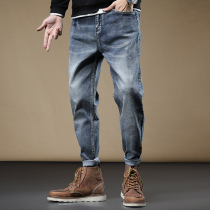 Autumn jeans men loose straight barrel 2022 trousers original day is retro blue tide leisure men's pants