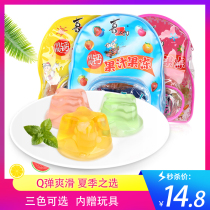 Xizhilang jelly calcium lactate juice jelly 600g*12 packs of the whole box of childrens shoulder small school bag gift bag snacks