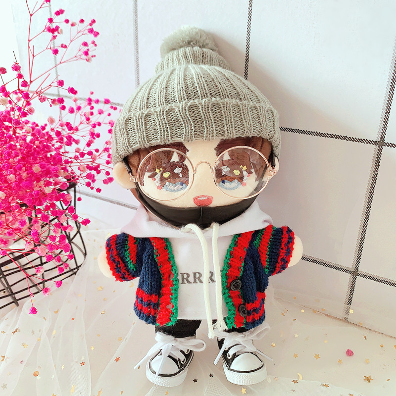 现货 肖战毛衣白色卫衣服裤子20厘米套装20cm娃衣明星娃娃玩偶