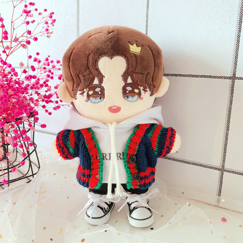 现货 肖战毛衣白色卫衣服裤子20厘米套装20cm娃衣明星娃娃玩偶