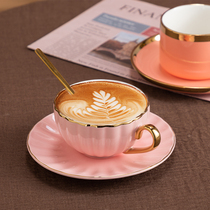 Coffee Cup Suit Modern Light Lavish Superior Eurostyle Cup Saucer Ceramic Coffee Mug Afternoon Tea Set With Spoon Suit
