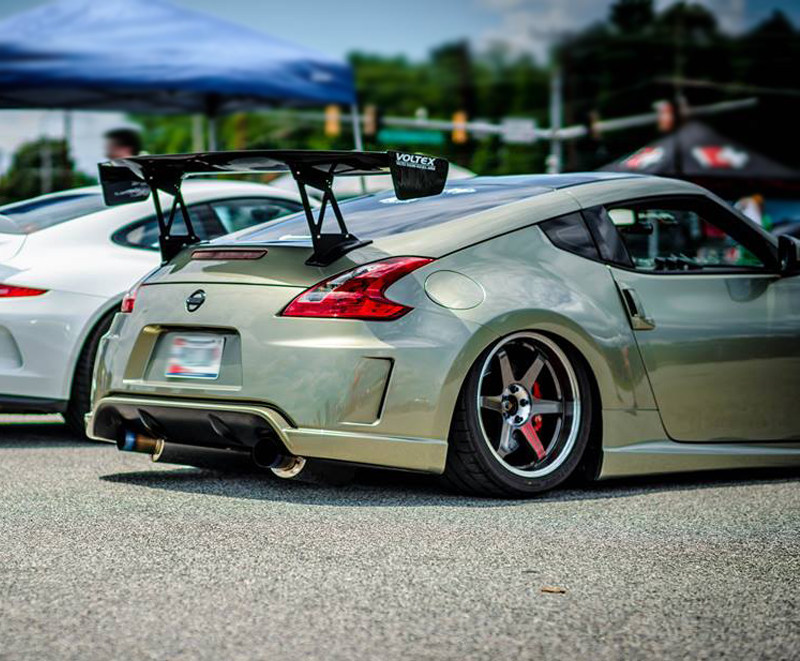 日系超跑恶魔z34 370z改装 voltex款碳纤维gt大尾翼 扰流尾翼加装