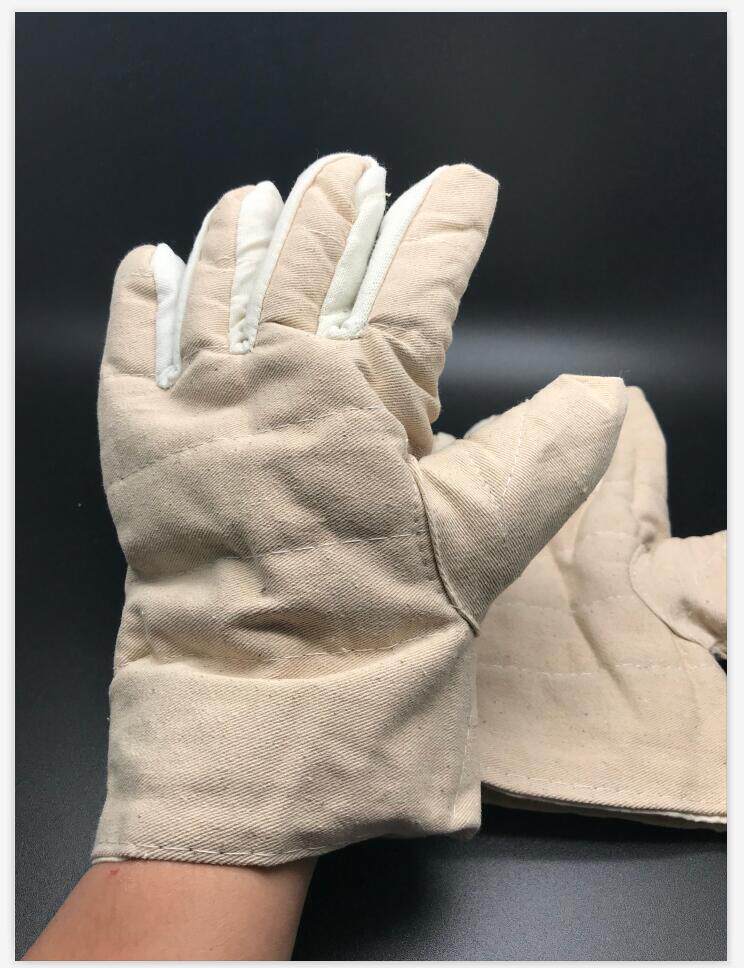 全棉防烫棉布手套纯棉双层加厚帆布手套耐磨耐高温锅炉机械电焊手