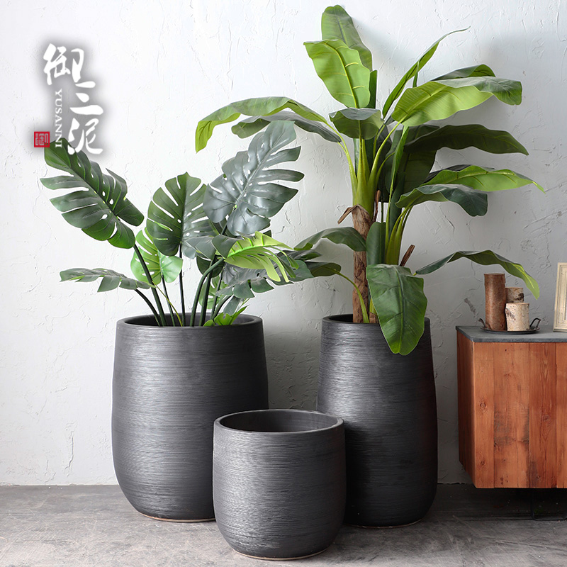 Nordic flowerpot I and contracted dry flower vases, ceramic furnishing articles, green plant POTS of large diameter indoor plant decoration