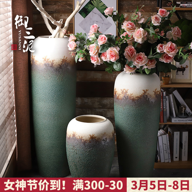 Ceramic vase of large sitting room simulation flower flower arranging furnishing articles contracted and I European retro dried flowers villas suit