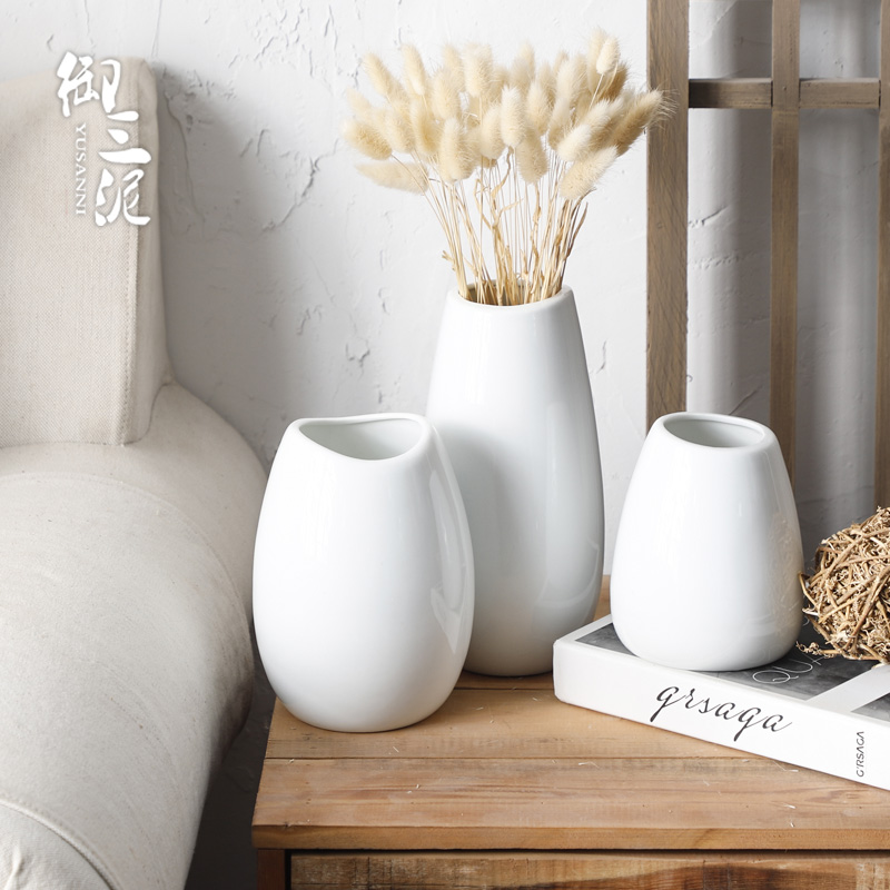 Nordic vase all over the sky star, white creative household ceramics small dry flower decoration simple flower arrangement sitting room adornment is placed