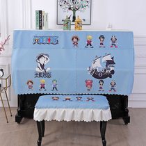 One piece piano cover Korean printing cartoon piano half cover open design anime piano dust cover cover towel