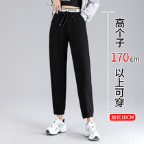 Autumn straight extended version of sports pants women tall casual loose thin student size fat MM Joker pants