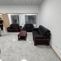 Zhuo Mu Anbang modern leather single three person Solid Wood 3 1 1 coffee table combination business reception sofa