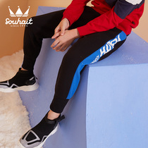 Water children autumn and winter clothing new warm velvet childrens mens and womens pants casual pants pants outdoor sports