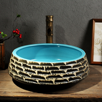 Jingdezhen Terrace Basin ceramic washbasin washbasin Terra basin Terra basin Art basin Wash Basin Engraving Imitation Ancient Polypo Basin