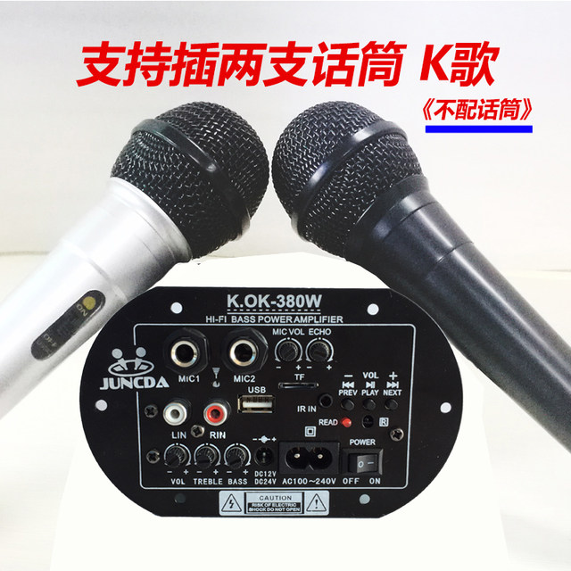 Subwoofer board dual microphone with Bluetooth 220V12V24V high power car onboard motor audio motherboard modified speaker accessories Subwoofer board dual microphone with Bluetooth 220V12V24V high power car onboard motor audio motherboard modified speaker accessories