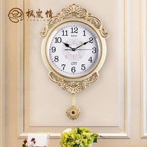 Maple Lan love European style retro hanging clock creative pastoral clock living room silent wall decorative clock creative quartz clock
