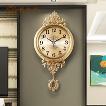 Fenglan love light luxury brass wall clock home fashion wall clock creative wall clock atmospheric hanging watch swing clock