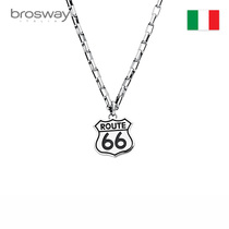 brosway Europe and the United States fashion personality simple titanium steel tide men necklace pendant send boyfriend ins tide highway 66