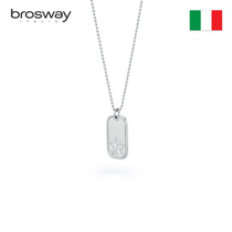 brosway European and American personality fashion five-pointed star shock military brand titanium steel necklace pendant mens necklace Hip hop chain