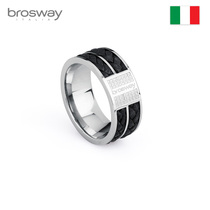 brosway Christmas gift Boys fashion accessories Personality hand-woven cowhide domineering titanium steel ring