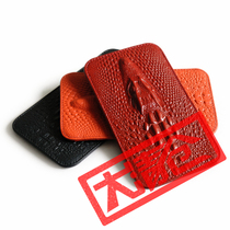 Small Round Elephant Crocodile Tattoo Card Baotou Layer Cow Leather Card Bag Lady Kabbag Screens Fashion Expensive for Gift Friends Gift