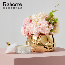 Meike Meijia rehome Ceramic Flower Hydrangea White Rose Simulation Potted Flower Decoration Home Decoration