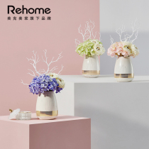 Meike Meijia rehome resin flower machine pink hydrangea Lu Lian simulation potted flower decoration home furnishings